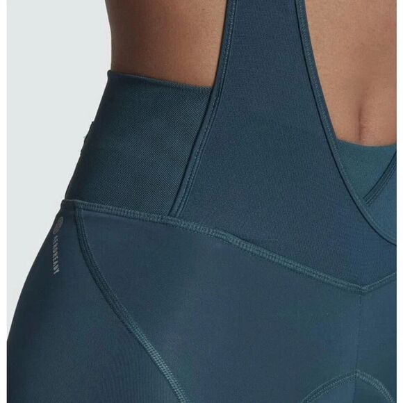 Adidas HM3159 Women Sz S Utility Green The Parley Padded Bib Cycling Shorts - Picture 9 of 10